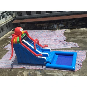 Cheap Octpus Inflatable Water Slides With Pool Commercial Water Slide For Sale
