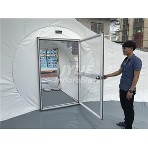 3m Dome Camping Transparent Inflatable Bubble Tent Outdoor With 2 Tunnels