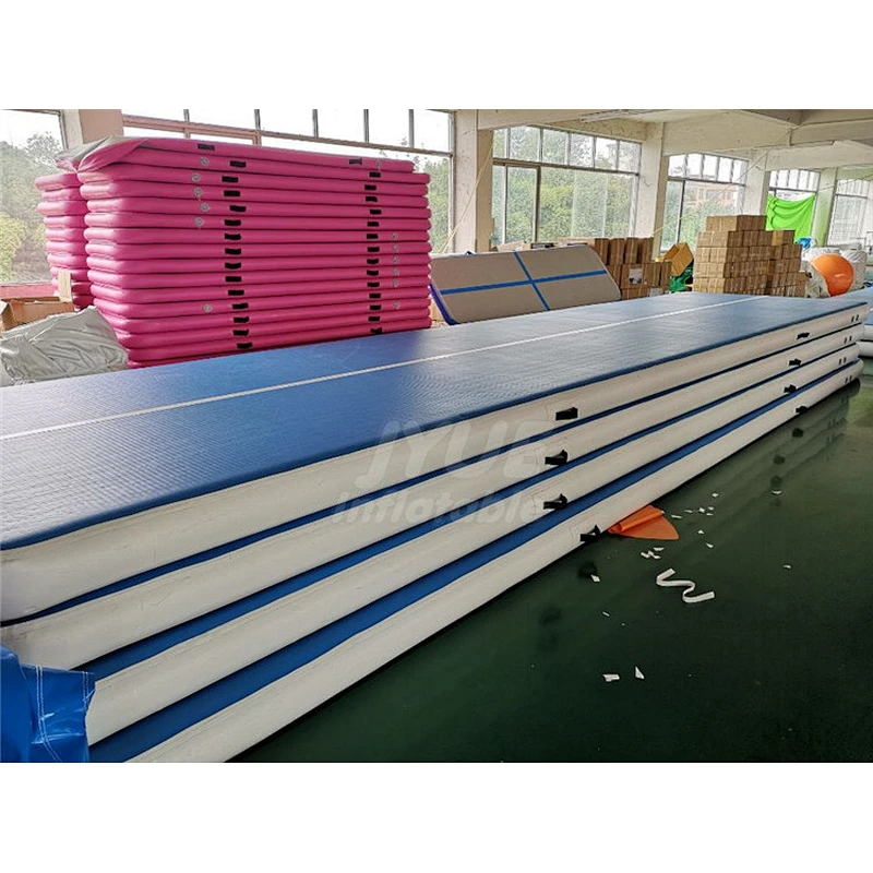 Thickness 10m 20cm 30cm DWF Material Inflatable Air Track Gymnastics Mat  Air Tumbling Track Factory Price For Sale