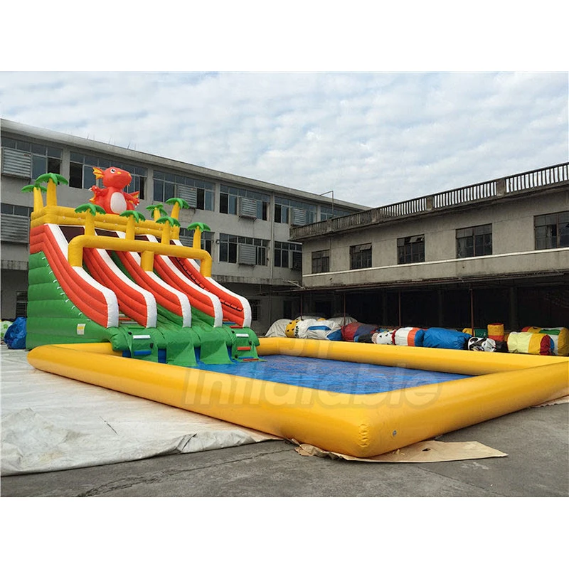 Free Customized Commercial Indoor Use Pool Slide Inflatable Water Park For Kids