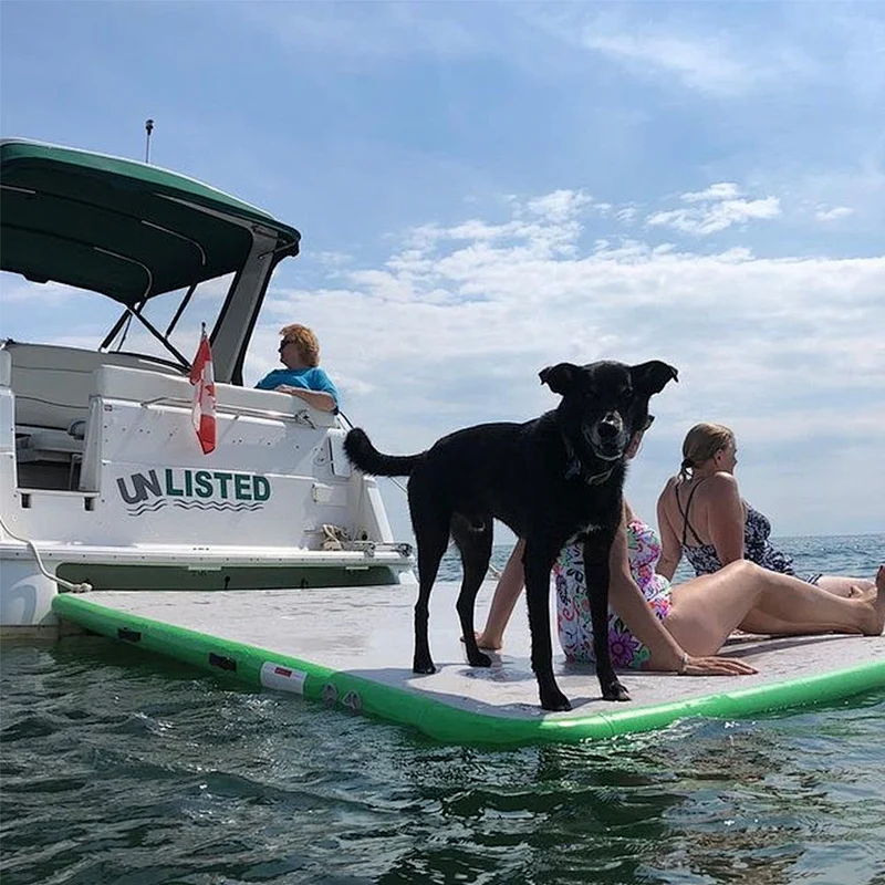 Raft Fishing Water Floating Jet Ski Yacht Pad Dock Island Inflatable Teak Color Platform Dock