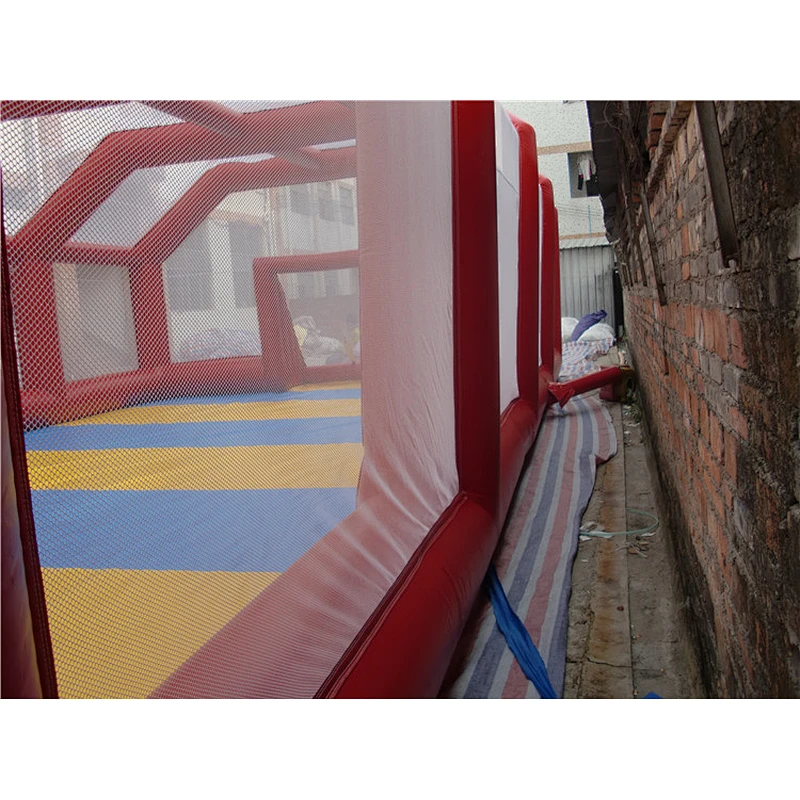 Outdoor Playground Inflatable Soap Football Soccer Field With Tent