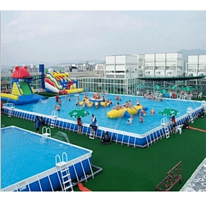 Portable 0.9mm pvc inflatable Rectangular Metal Frame Swimming Pool Supplier In China