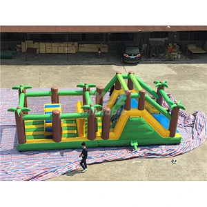 Air Mega Jungle Theme Jumping Small Inflatable Obstacle Course Moon House