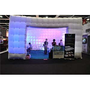 Fire Resistant White Lighting Tent Inflatable Cube Tent With LED Lights For Advertising