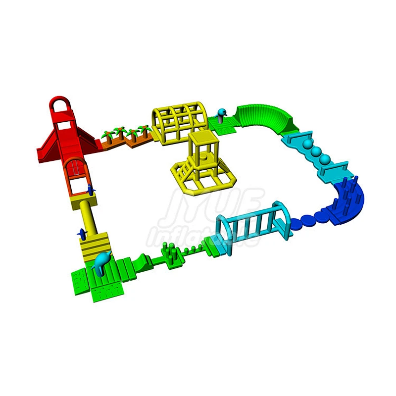 Commercial Adults Aqua Park Obstacle Island Water Park Inflatable Floating