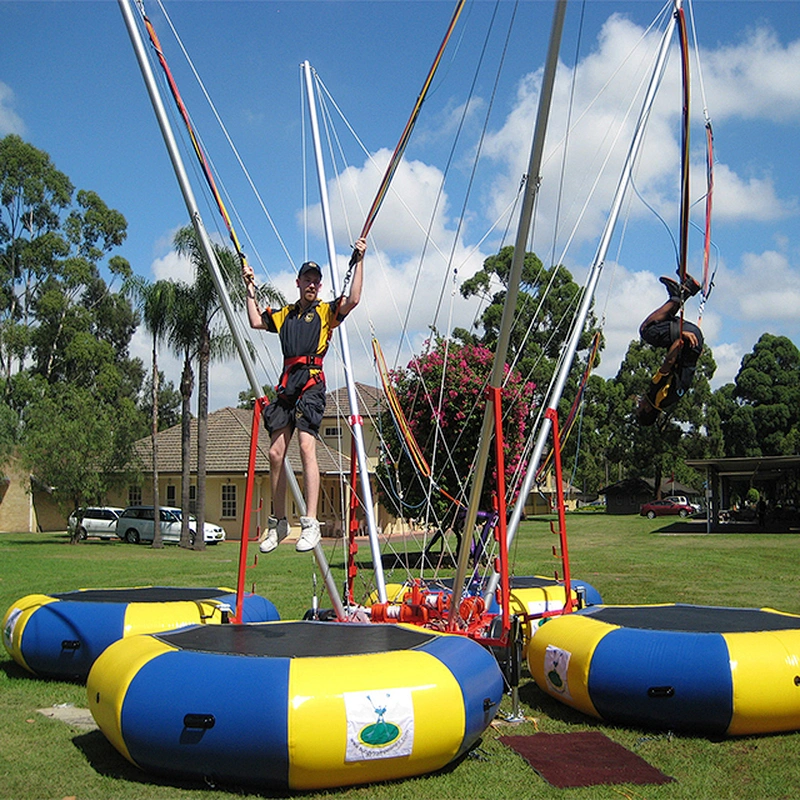 High Quality Adults Inflatable Bungee Jumping Trampoline With Durable PVC Tarpaulin Mobile Single For Sale