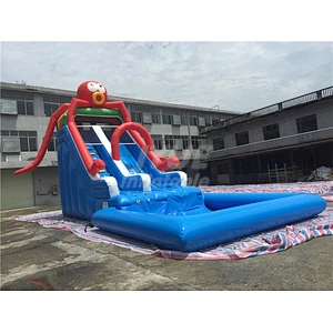 Cheap Octpus Inflatable Water Slides With Pool Commercial Water Slide For Sale