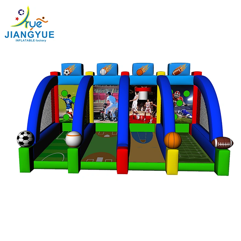 Different Themes Basketball Football Soccer Kick Inflatable Funny 4 in 1 Inflatable Sport Game For Kids And Adults