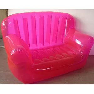 Transparent Pink Color Inflatable Chair With Logo Blow Up Sofa For Outdoor