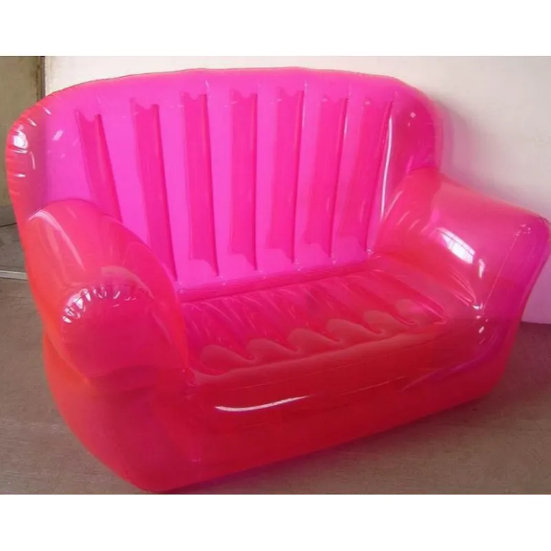 Transparent Pink Color Inflatable Chair With Logo Blow Up Sofa For Outdoor