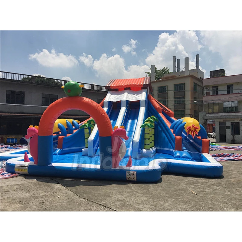 Factory Direct Sales Kids Outdoor Water Park Fun Inflatable Land Water Park For Garden