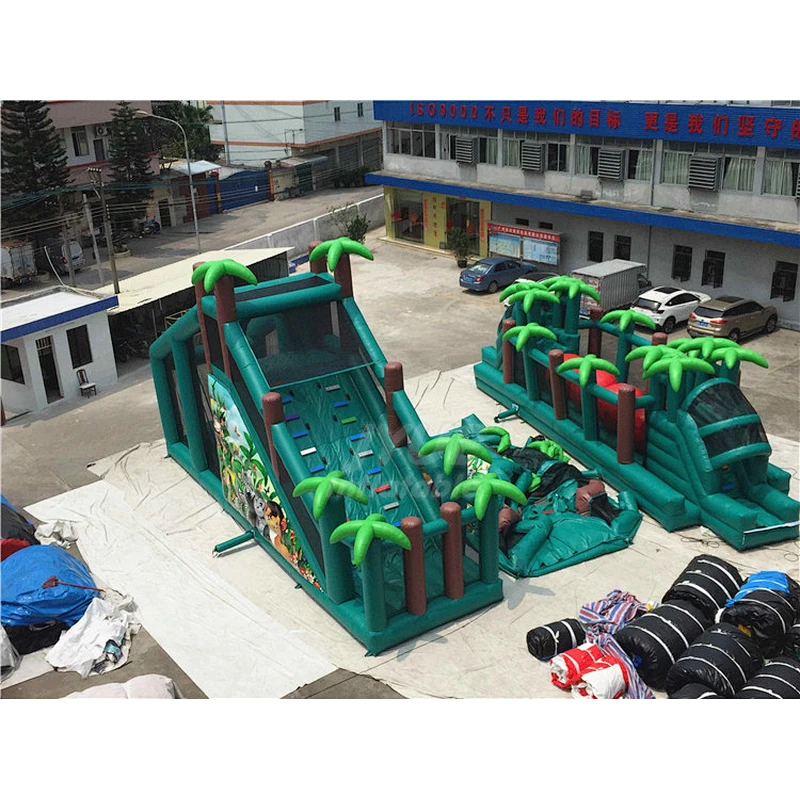 PVC Tarpaulin Material Obstacle Course Inflatable Jungle , Meltdown Big Baller Obstacle Course For Sale