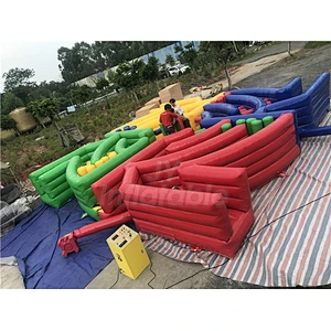 Crazy 4 Player Inflatable Dizzy X Obstacle Course Inflatable Dizzy Meltdown Wipeout Interactive Game