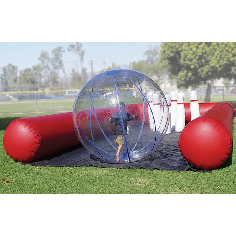 Outdoor Inflatable Bowling Pins With Zorb Ball For Inflatable Human Bowling Game Set