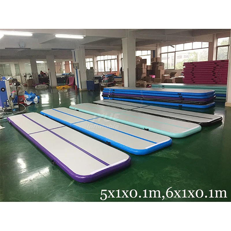 3m/6m/8m/10m/12m Gym Acrobatics Mat Airtrack Floor Tumbling Inflatable Air Track Mint Cheap Gymnastics Equipment Factory