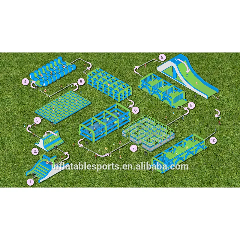 3D Design And Real Picture Build Obstacle Run Sports Equipment Inflatable 5k Course