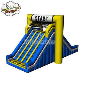 Outdoor Adult Blue big inflatable obstacle course for sale