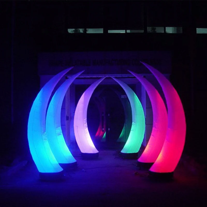 Custom Shaped Color Changing LED Inflatable Pillar Air Cone Decorative Hanging Column