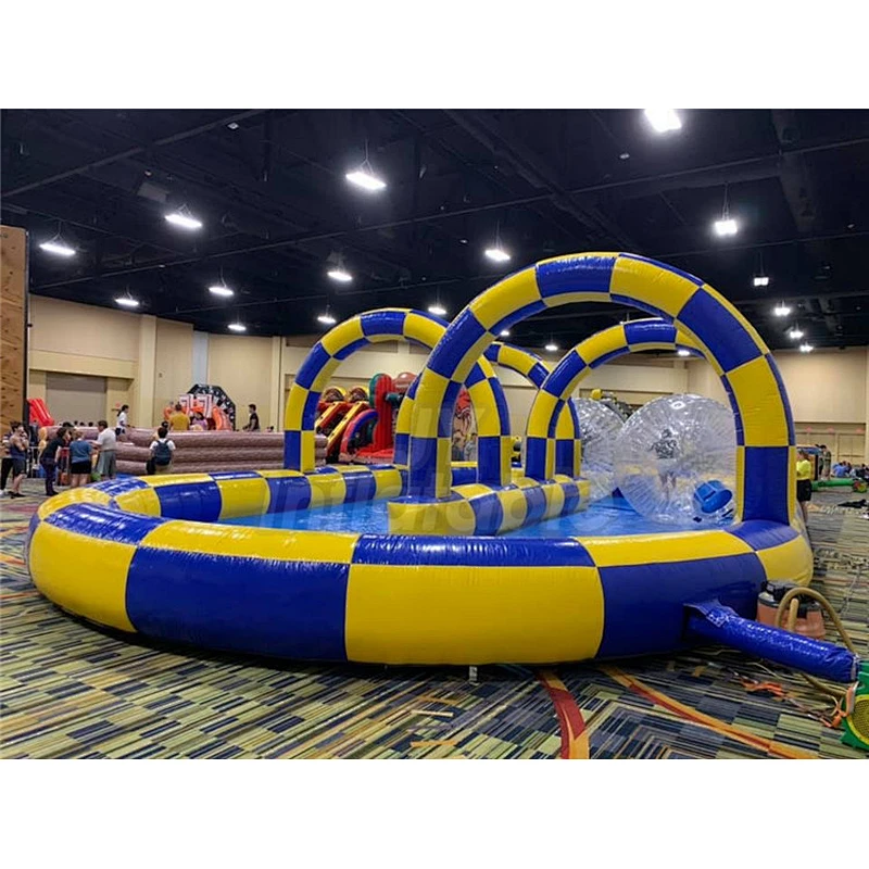 Outdoor Inflatable Zorb Ball Race Track, Go Kart Racing Track Games Factory Price