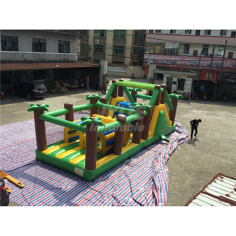 Air Mega Jungle Theme Jumping Small Inflatable Obstacle Course Moon House