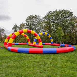 Outdoor Inflatable Zorb Ball Race Track, Go Kart Racing Track Games Factory Price