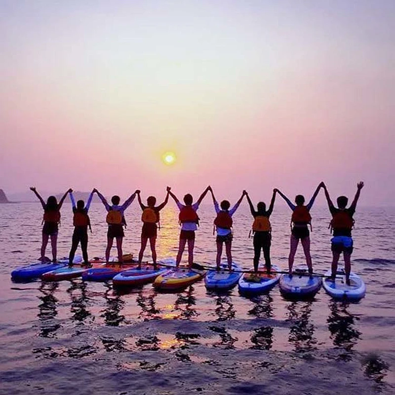 All Level ISUP Multi Purpose Hard Racing Inflatable Stand Up Paddleboard Black White