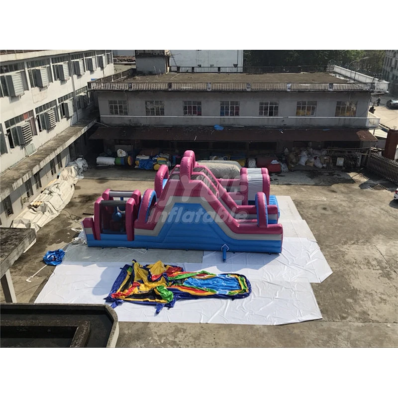 Blow Up PVC Funny Backyard Inflatable Obstacle Course Race Events For Kids