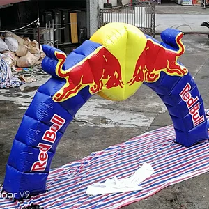 Competitive Price Advertising Welcome Red Bull Inflatable Arch For Sale