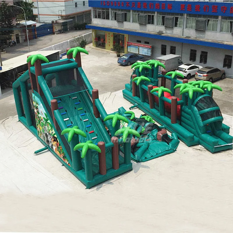 PVC Tarpaulin Material Obstacle Course Inflatable Jungle , Meltdown Big Baller Obstacle Course For Sale