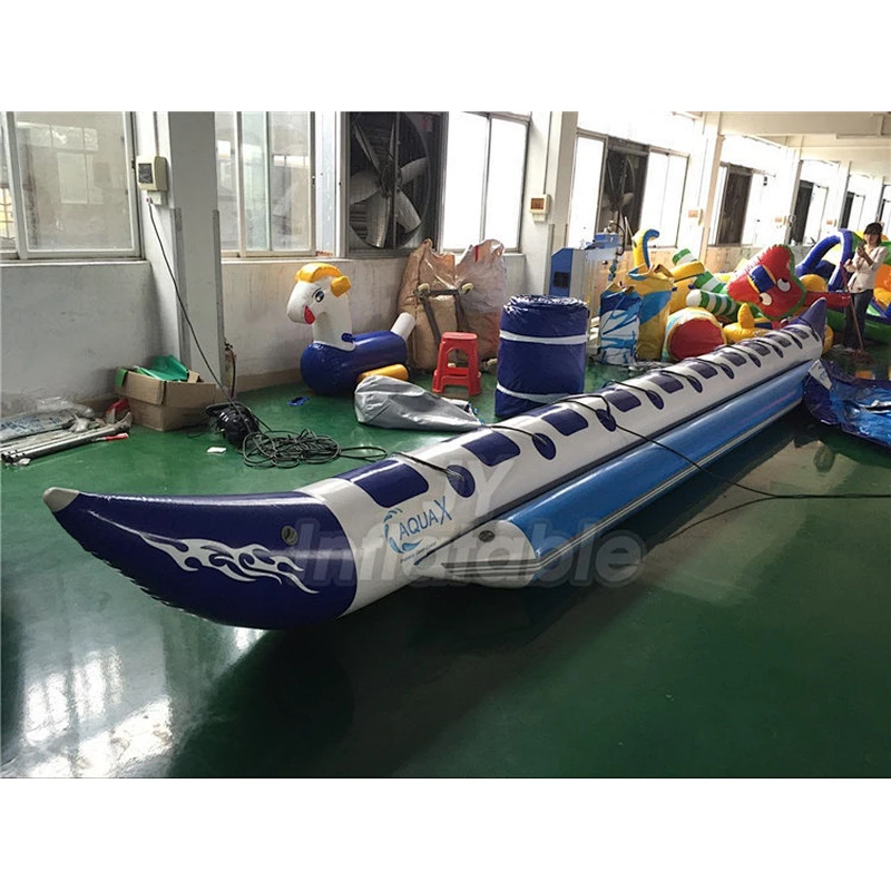 12 Persons(Riders) Seat Durable Cheap Flying Fish Inflatable Boat Banana Float For Play