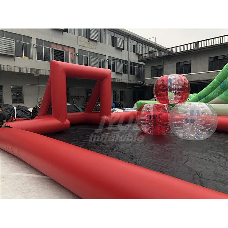 Commercial Outdoor Soccer Court Inflatable Soap Football Field With Water For Sale
