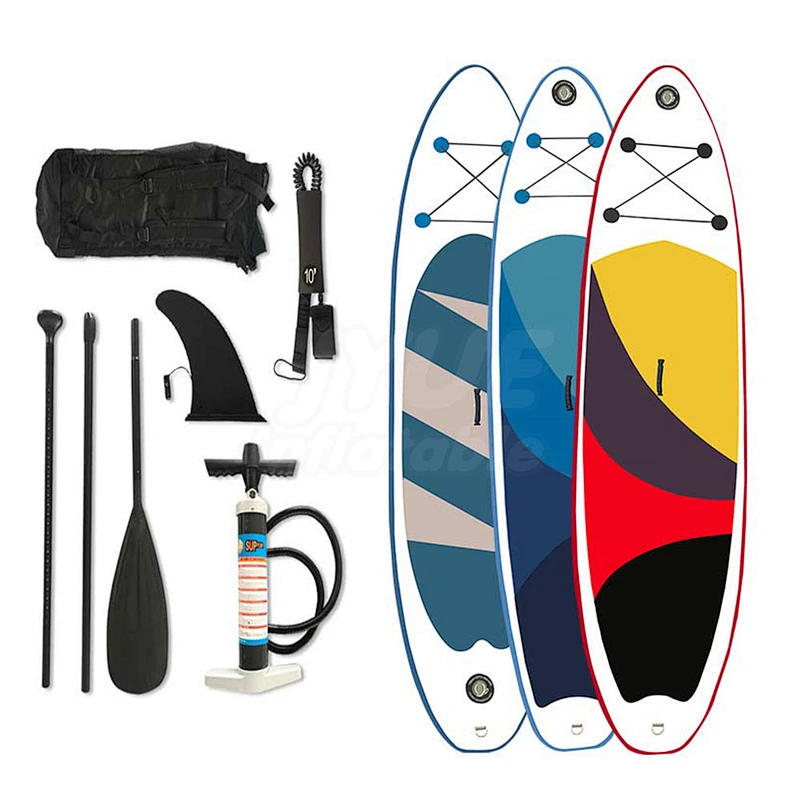 OEM ISUP Drop Stitch Inflatable Bamboo Stand Up Paddle Board Wholesale Clear Window Double Layer Yoga Fishing Aeeseeories