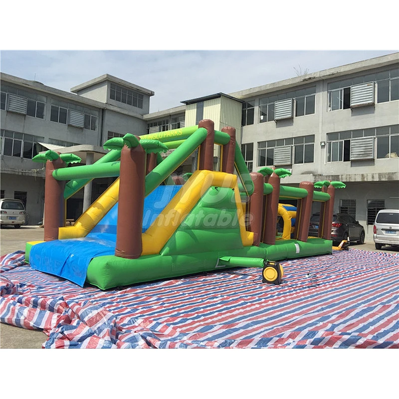 High Quality Giant Inflatable Obstacle For Adult And Kids Interactive Games Bounce House Slide Exciting Competition