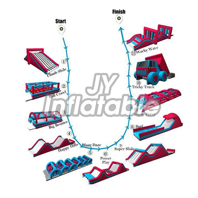 Outdoor Event Bouncy House 5K Obstacle Course Races Event 5K Races With Obstacles