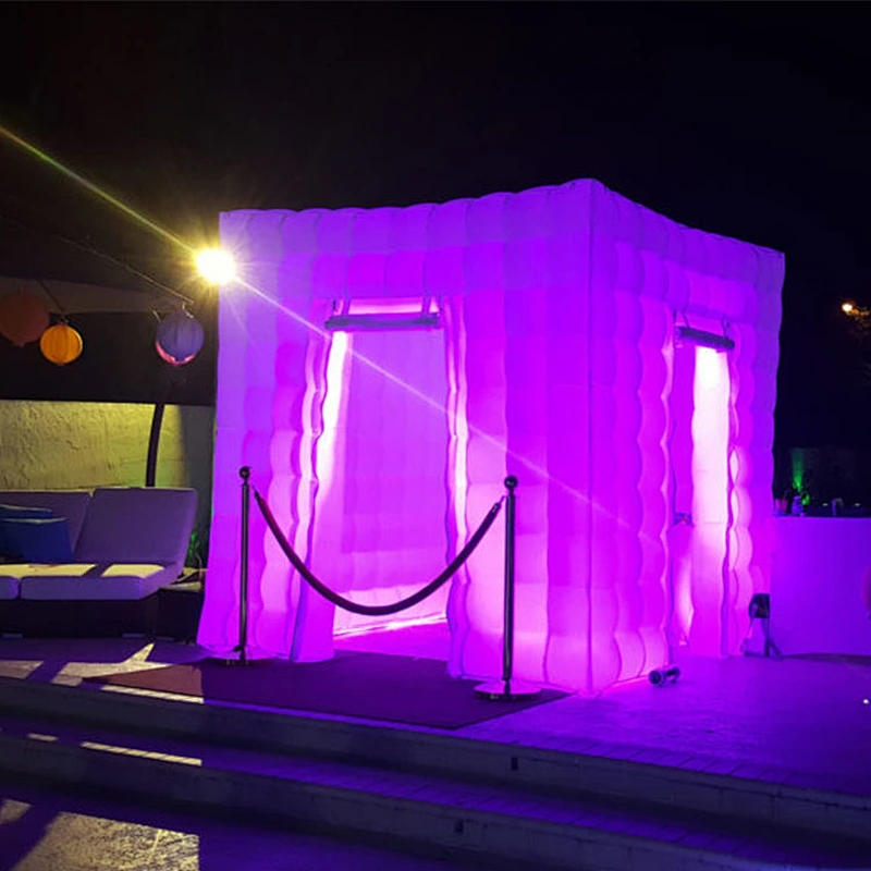 Bright Lighting LED Inflatable Photo Booth Enclosure For Outdoor Trade Props