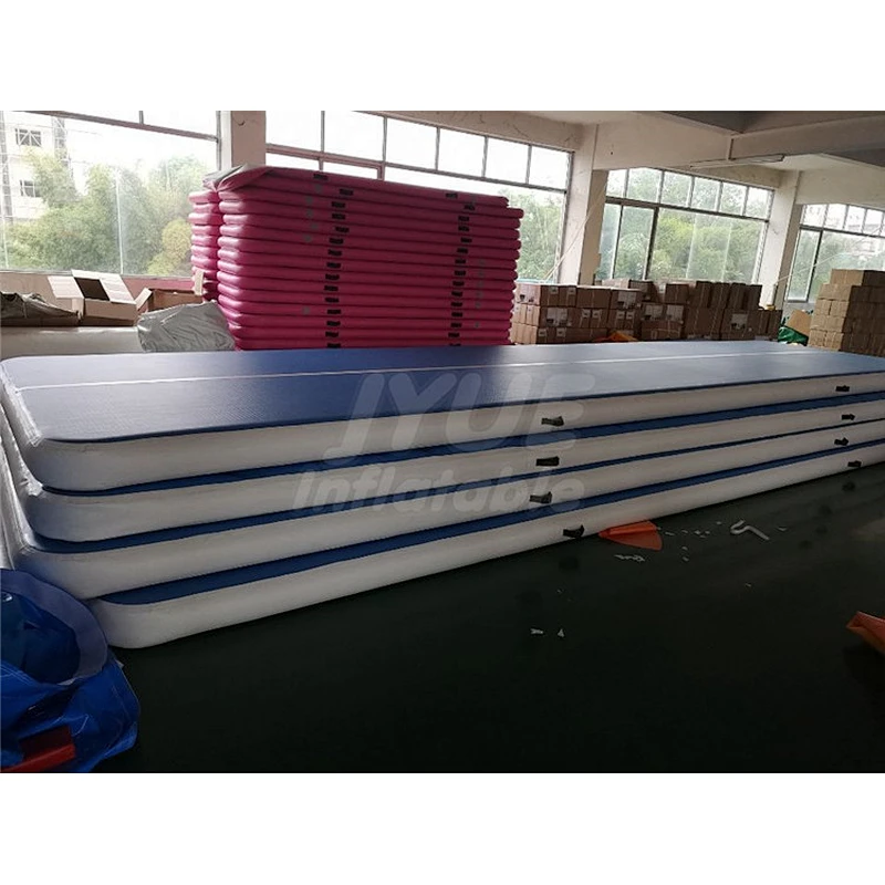 Factory Manufacture Supplier 4m 6m 8m 12m Inflatable Gymnastics Air Mats, Inflatable Blue Australia Air Track For Sale