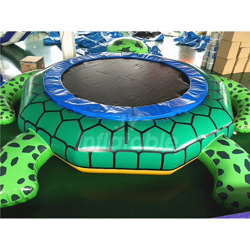 Commercial Tortoise Inflatable Water Trampoline Games For Aqua Sport Rental