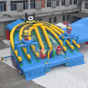 Minions Them Pool Water Slide Inflatable , Water Slide For Swimming Pool Inflatable