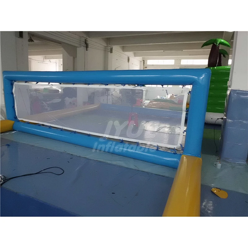 Outdoor Aqua Floating Inflatable Volleyball Field, Inflatable Water Beach Volleyball Court Float Game Rental