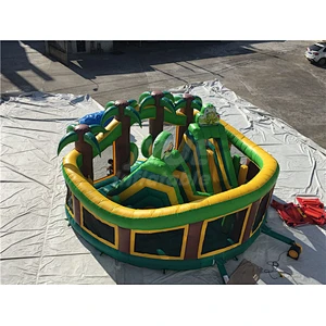 New Jungle Inflatable Big Fun City Amusement Park Kids Inflatable Playground With Protect Cover