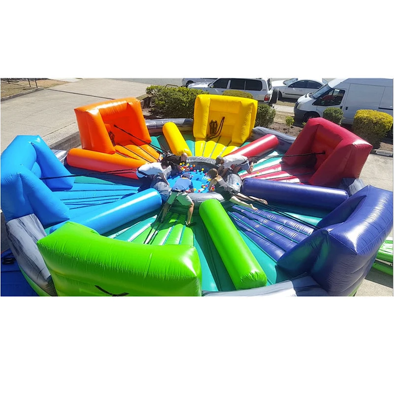 Hungry Hippos Chow Down Inflatable Game/ Bungee Sport Game Inflatable Hungry Hippo For Sale With Free Balls