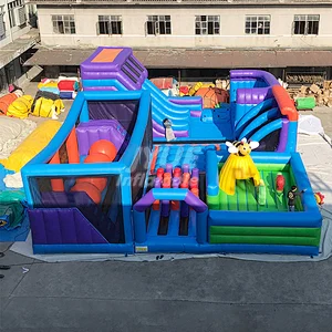 Commercial Bouncy Castle Kids Air Inflatable Theme Land Park With Air Blower