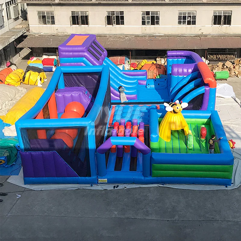 Commercial Bouncy Castle Kids Air Inflatable Theme Land Park With Air Blower