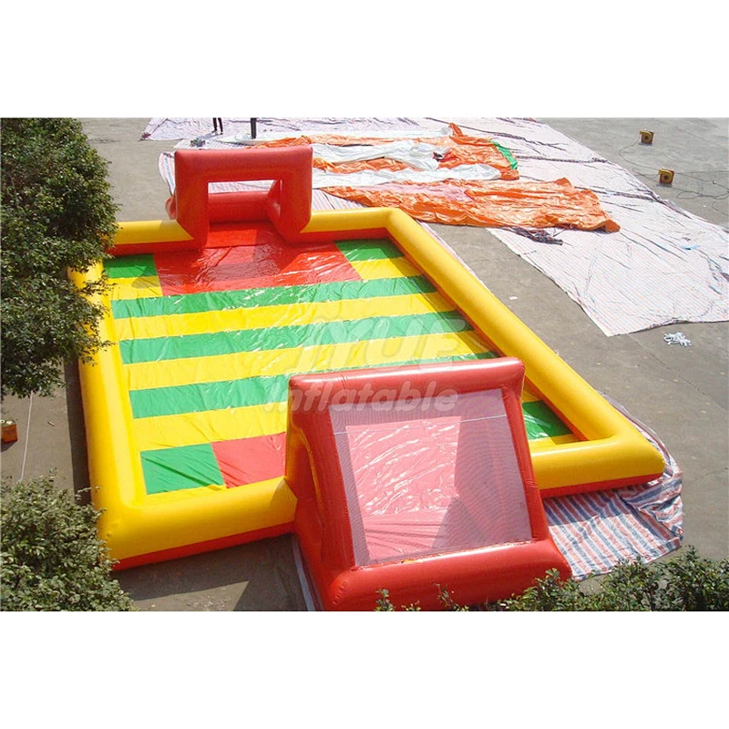 New Design Customized Outdoor Football Pitch 0.55mm PVC Top Material Inflatable Football Game