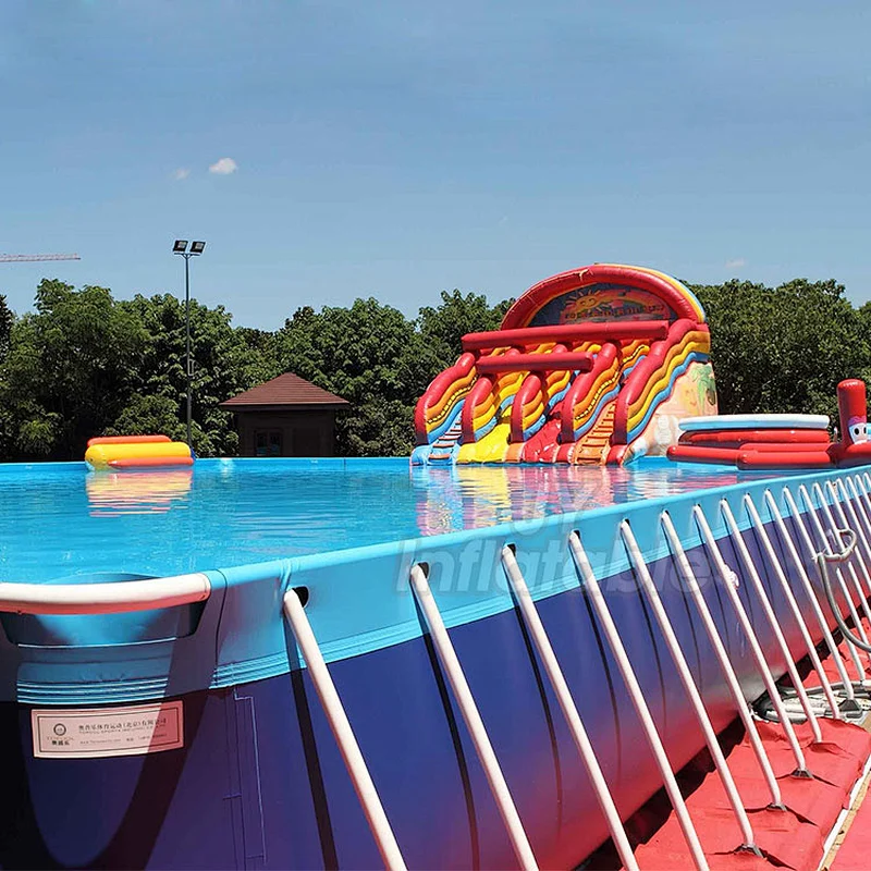 Folding Steel Frame Swimming Pool/Outdoor Easily Assembled Metal Swimming Pool For Sale