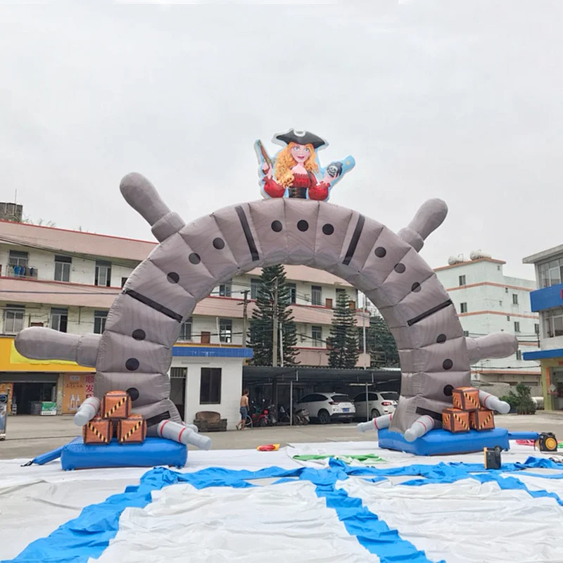 Pirate Ship Advertising Archway Inflatable Finish Line Arch Price With Air Blower For Inflatable Arch
