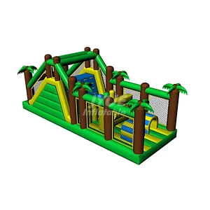 Cheap Commercial Jungle Backyard Inflatable Obstacle Course