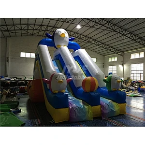 New Style Durable Lane Penguin Kid Pools With Slides Inflatable For Pool