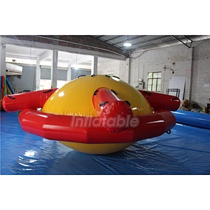 UFO Inflatable Saturn Water Toys , Commercial Inflatable Water Spinner For Sale